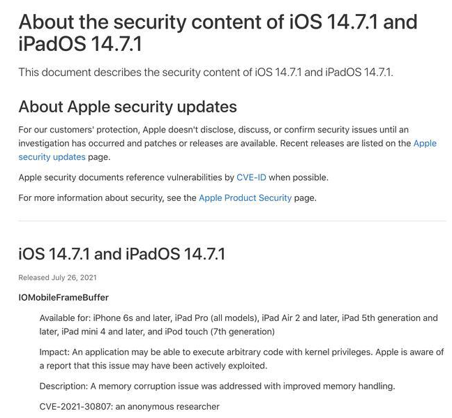 都江堰苹果手机维修分享iOS 14.7.1 正式版更新内容及升级方法 