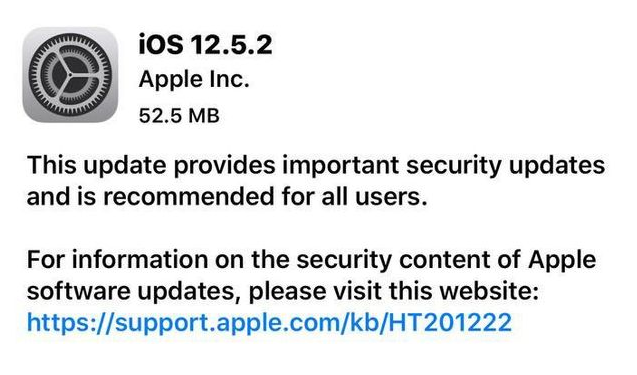 都江堰苹果手机维修分享iOS12.5.2发布，建议所有老苹果用户安装 